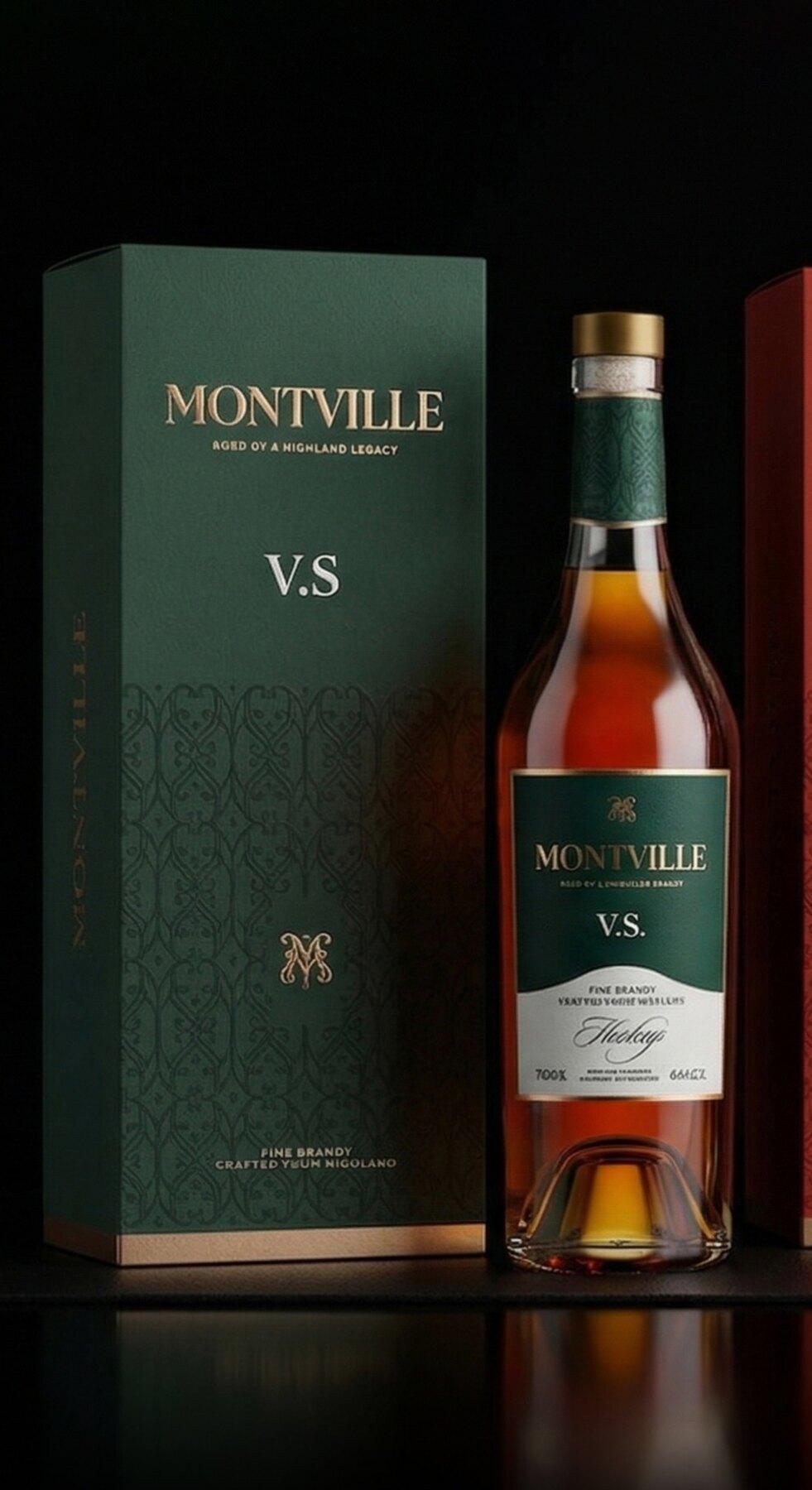 Montville V.S beside its forest-green presentation box.